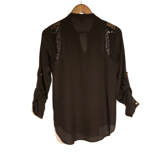 Daniel Rainn 100% Silk Blouse with Lace Detailing - Picture 4 of 5